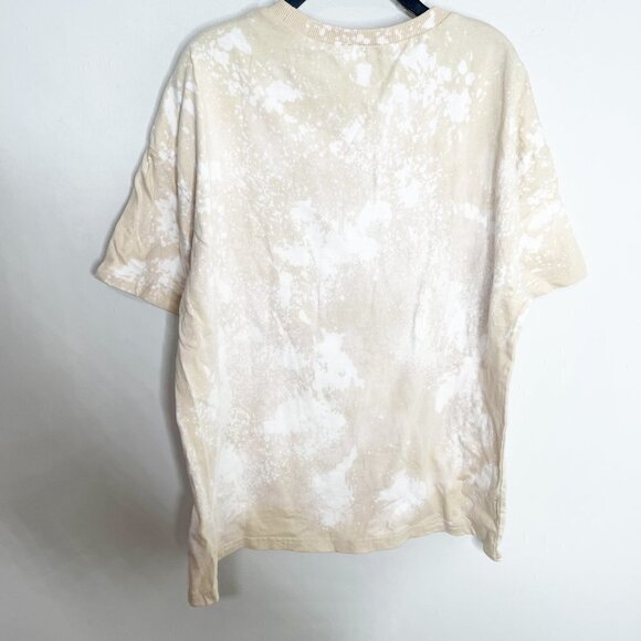 Custom Handmaid Tie Dye Bleached Tan Pink Boho Band Rock Tee Medium - Picture 3 of 5